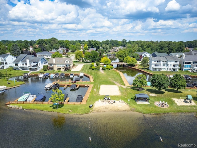 1363 Forest Bay Dr, Waterford, MI 48328 - aerial perspective of suburban area with a nearby body of water