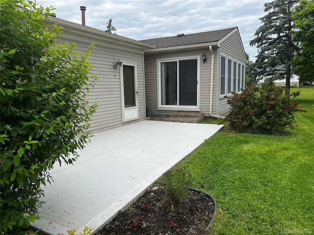 14924 Hough Rd, Allenton, MI 48002 - rear view of house with a patio area, a yard, and roof with shingles