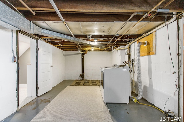 200 W 21st St, Holland, MI 49423 - unfinished basement featuring washing machine and clothes dryer