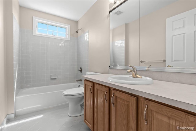 1132 Cantor Ln, South Lyon, MI 48178 - full bath with vanity, toilet, shower / bathtub combination, and tile patterned floors
