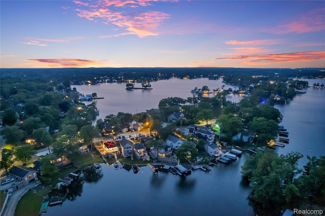 533 Bellevue Ave, Lake Orion, MI 48362 - aerial view at dusk of a water view