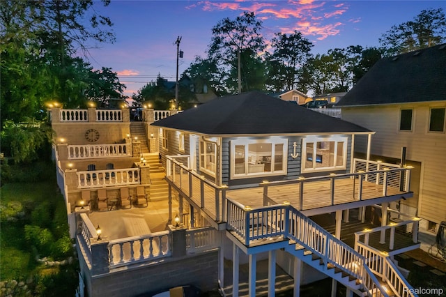 533 Bellevue Ave, Lake Orion, MI 48362 - back of house featuring stairs and a deck