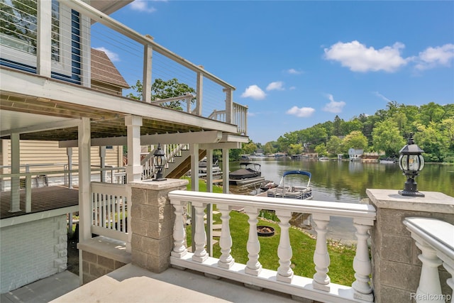 533 Bellevue Ave, Lake Orion, MI 48362 - dock area with a water view and stairway