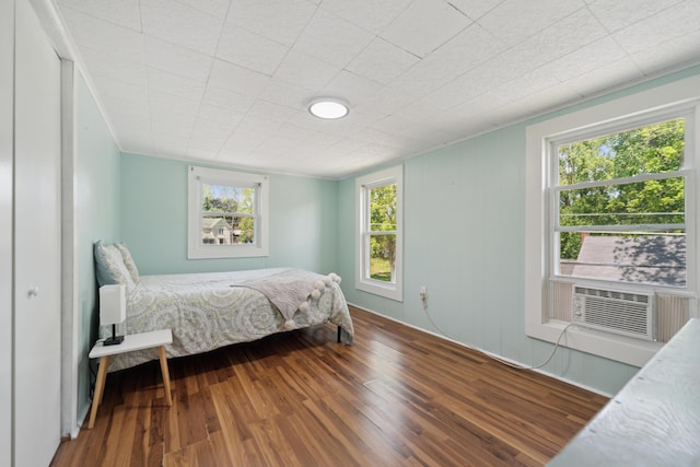229 Water St, Grass Lake, MI 49240 - bedroom with wood finished floors, cooling unit, and multiple windows