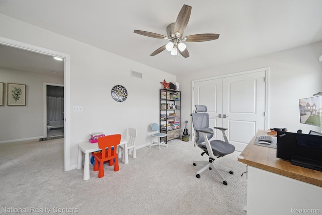 222 Quartz Way, White Lake, MI 48386 - carpeted office with ceiling fan and baseboards