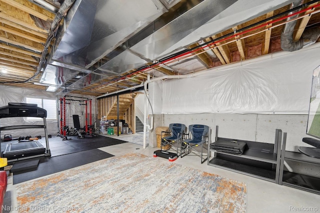 222 Quartz Way, White Lake, MI 48386 - basement with stairs