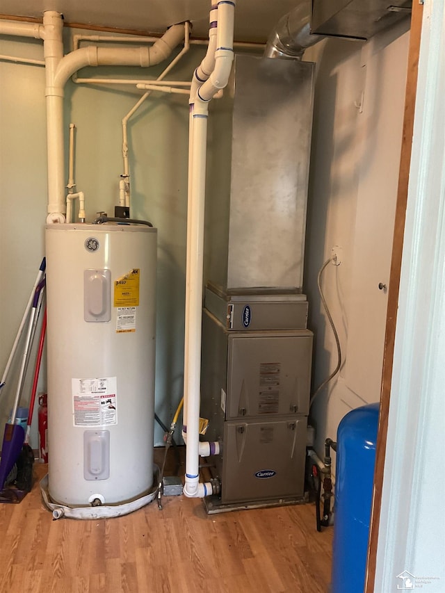 18200 Sherman, Milan, MI 48160 - utility room with electric water heater and heating unit