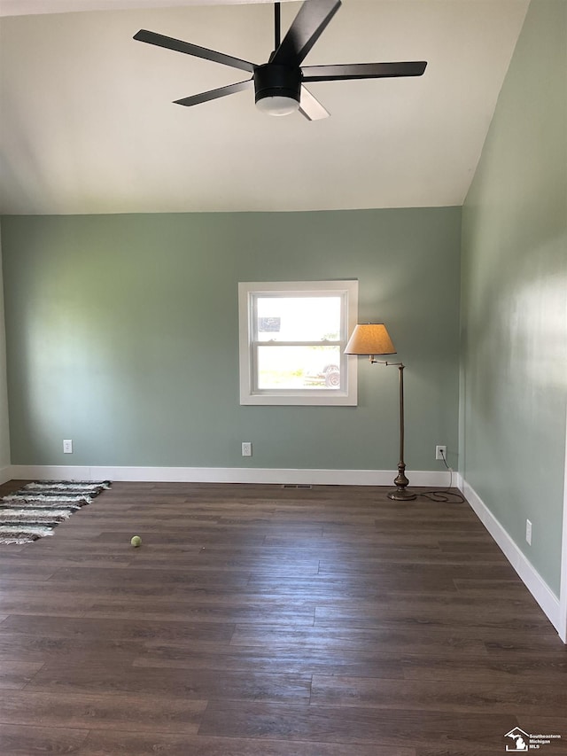 18200 Sherman, Milan, MI 48160 - spare room featuring ceiling fan, baseboards, and wood finished floors