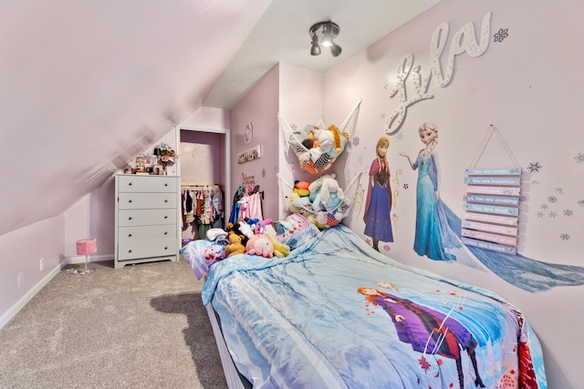 111 Greenleaf St, Onsted, MI 49265 - carpeted bedroom with lofted ceiling and baseboards