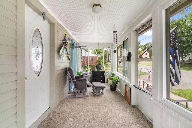 111 Greenleaf St, Onsted, MI 49265 - sunroom / solarium with carpet flooring and wooden walls