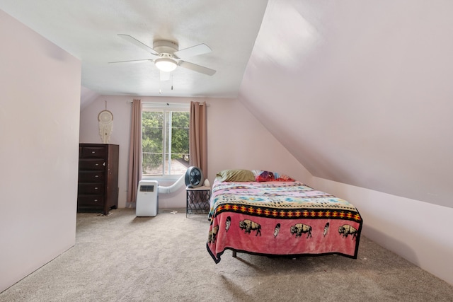 111 Greenleaf St, Onsted, MI 49265 - carpeted bedroom with lofted ceiling and ceiling fan
