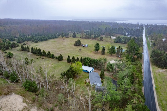 8279 Luce St, Alanson, MI 49706 - aerial view of property and surrounding area with a heavily wooded area and rural landscape