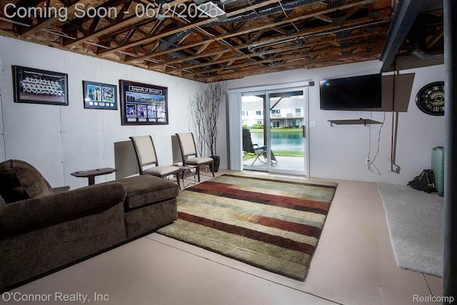828 Crystal Ln, Marysville, MI 48040 - living area featuring concrete floors