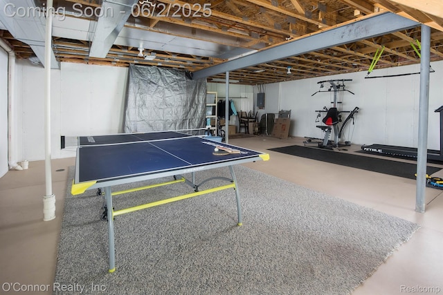 828 Crystal Ln, Marysville, MI 48040 - game room featuring electric panel