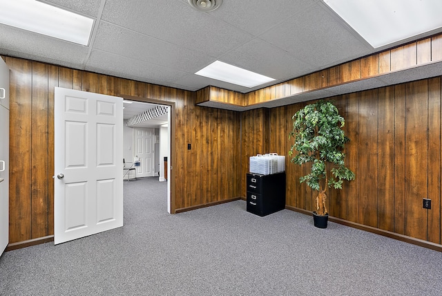 6130 Eidson Rd, Saint Joseph, MI 49085 - finished basement with wooden walls and carpet flooring