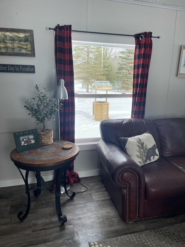 11064 S Hulbert Rd, Hulbert, MI 49748 - sitting room with wood finished floors and baseboards