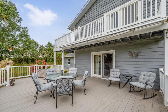 6660 Pine Rd, Benton Harbor, MI 49022 - wooden deck featuring outdoor dining space