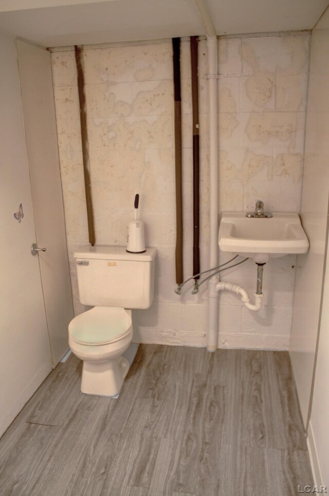 2683 Elmwood Dr, Adrian, MI 49221 - bathroom with toilet, wood finished floors, and a sink