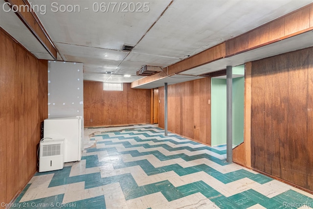 919 Whitcomb Ave, Royal Oak, MI 48073 - basement featuring tile patterned floors and wooden walls