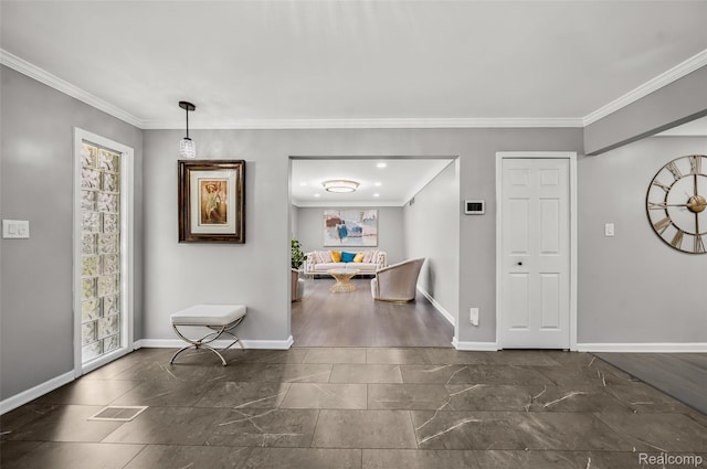24970 Thorndyke St, Southfield, MI 48033 - foyer featuring healthy amount of natural light and crown molding