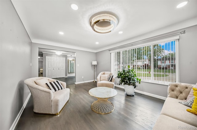 24970 Thorndyke St, Southfield, MI 48033 - living area featuring wood finished floors and recessed lighting