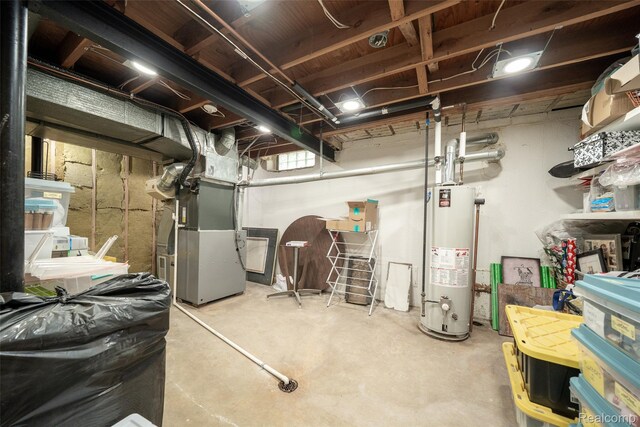 24970 Thorndyke St, Southfield, MI 48033 - unfinished below grade area featuring water heater and heating unit