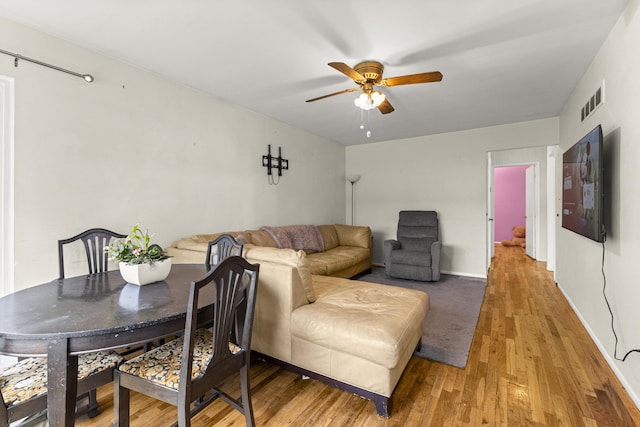 15944 Meyer Ave, Allen Park, MI 48101 - living area with light wood finished floors and a ceiling fan