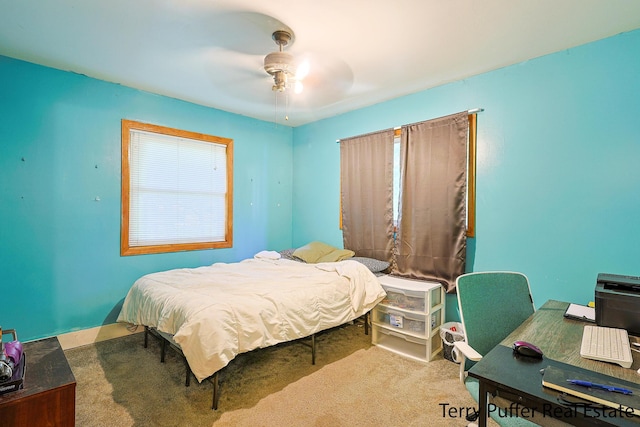 607 66th St SE, Grand Rapids, MI 49548 - bedroom featuring carpet flooring, an office area, and ceiling fan