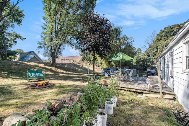 299 5th Ave, Manistee, MI 49660 - view of green lawn featuring a wooden deck
