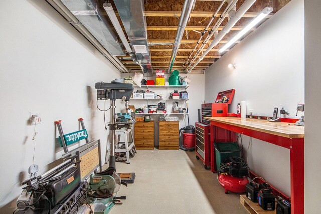 883 Water Ridge Dr, Byron Center, MI 49315 - unfinished basement featuring a workshop area