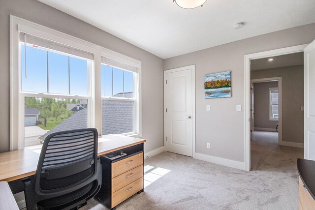 883 Water Ridge Dr, Byron Center, MI 49315 - home office featuring baseboards and light carpet