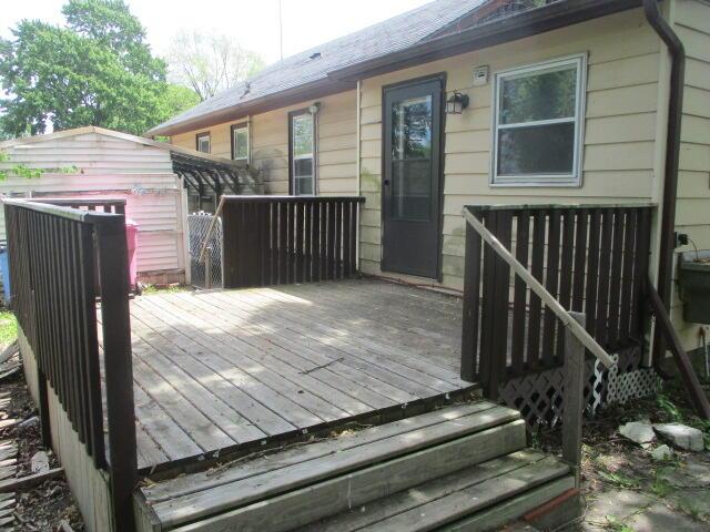 322 Crescent St, Watervliet, MI 49098 - view of wooden deck
