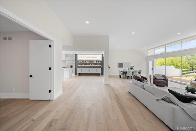 1752 Alexander Dr, Bloomfield, MI 48302 - living room with light wood-type flooring, baseboards, and recessed lighting