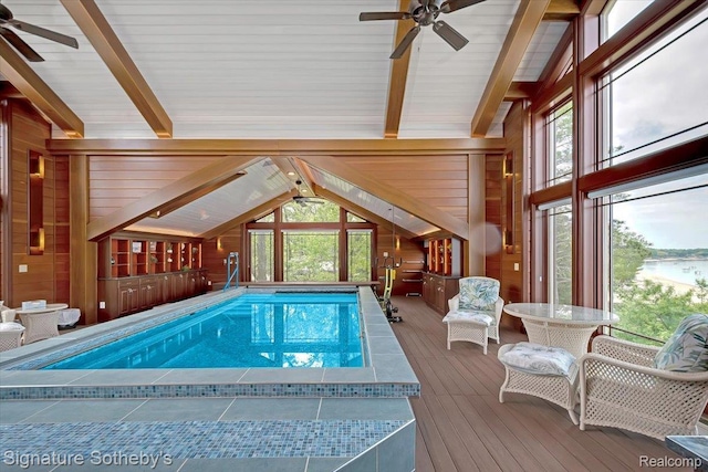 4150 Port Austin Rd, Caseville, MI 48725 - indoor pool with a ceiling fan