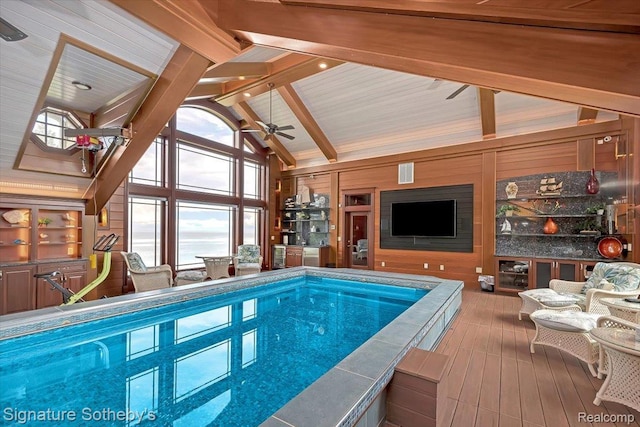 4150 Port Austin Rd, Caseville, MI 48725 - view of swimming pool featuring a ceiling fan