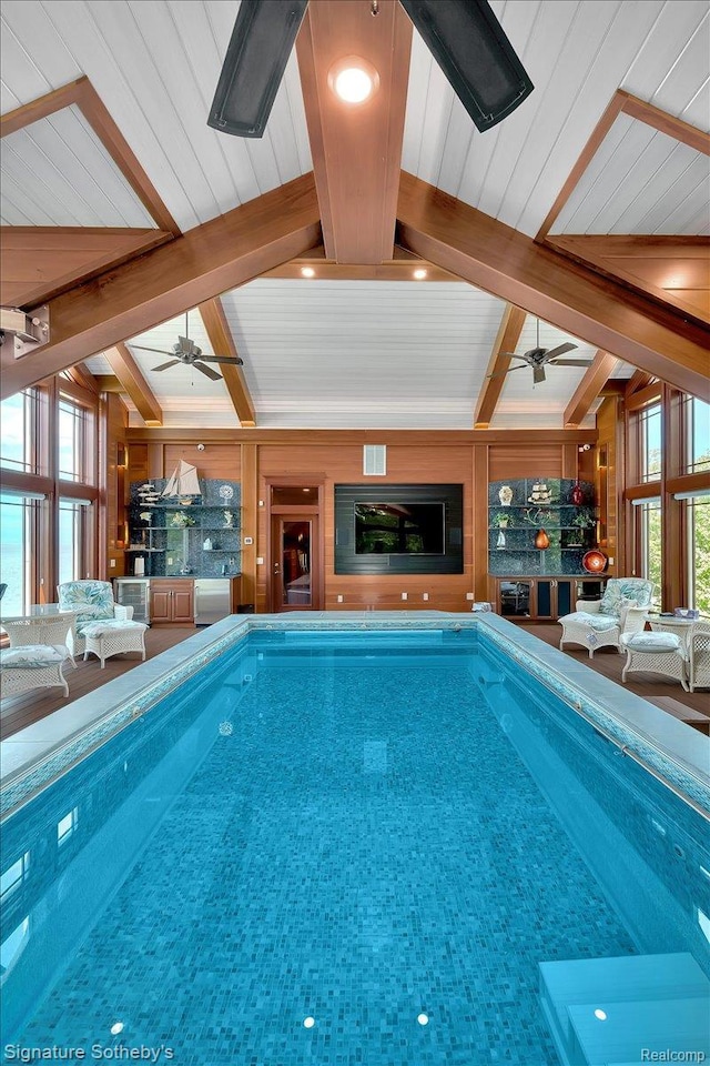 4150 Port Austin Rd, Caseville, MI 48725 - indoor pool with ceiling fan