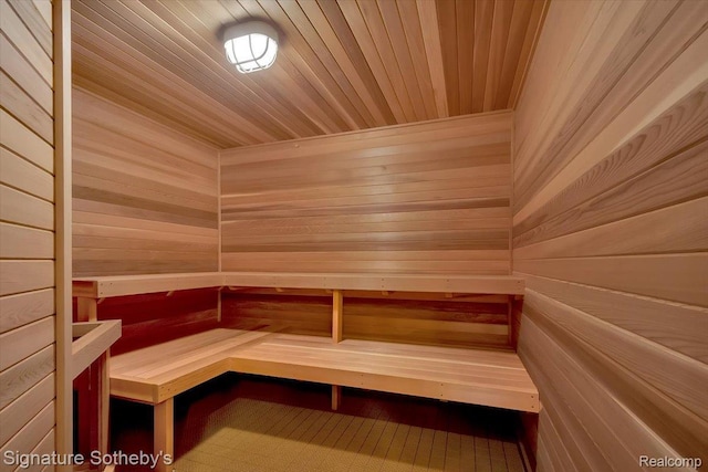 4150 Port Austin Rd, Caseville, MI 48725 - sauna with wooden walls and wood ceiling