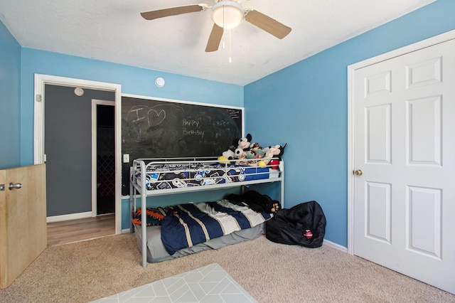 1417 Greenhouse Rd, Bangor, MI 49013 - bedroom featuring carpet floors, a ceiling fan, and baseboards