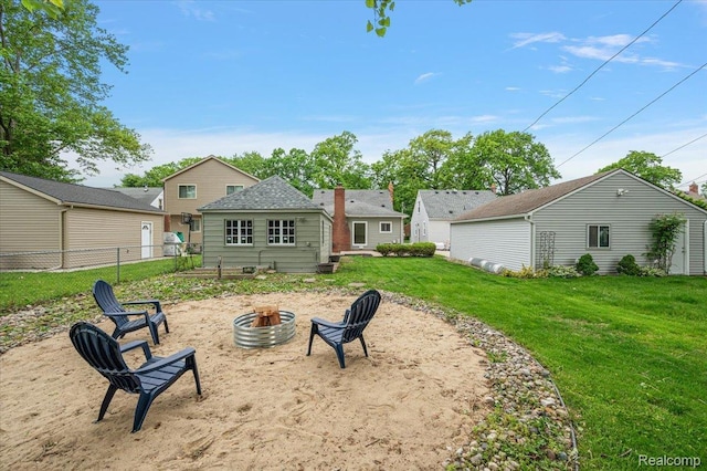 22923 Madison St, Dearborn, MI 48124 - back of property featuring a fire pit