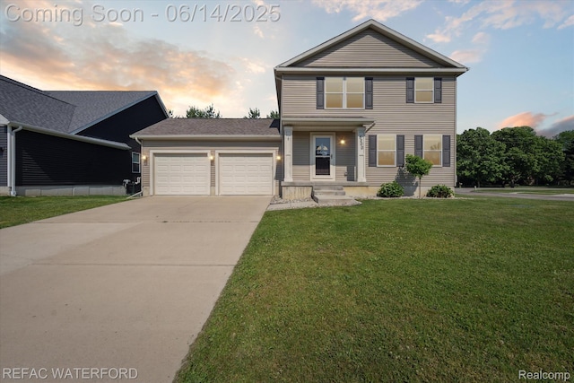 5200 Autumn Kirsten Dr, Fowlerville, MI 48836 - traditional-style home featuring a garage, a lawn, and driveway