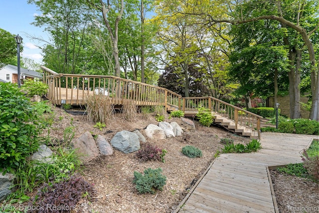 4355 Middleton Dr, Bloomfield Hills, MI 48302 - view of yard featuring a wooden deck and stairs
