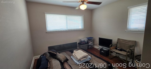 26312 Warrington St, Dearborn Heights, MI 48127 - living room featuring ceiling fan and wood finished floors
