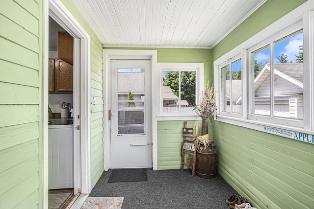 241 E Corey St, Bronson, MI 49028 - sunroom / solarium featuring washer / dryer