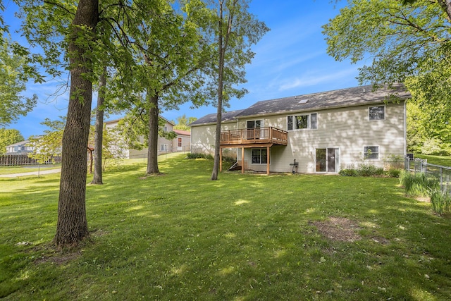 1407 S Dibble St, Hastings, MI 49058 - rear view of house featuring a wooden deck