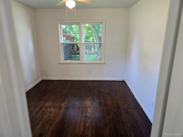 3263 Beechwood St, Monroe, MI 48162 - unfurnished room with dark wood-style floors and a ceiling fan