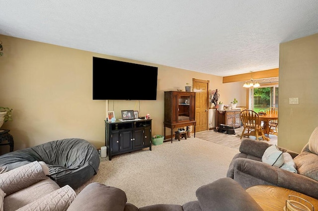917 Kensington Dr, Niles, MI 49120 - living area with a chandelier and a textured ceiling