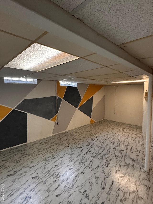 37263 Great Oaks Ct, Clinton Township, MI 48036 - finished basement with a paneled ceiling