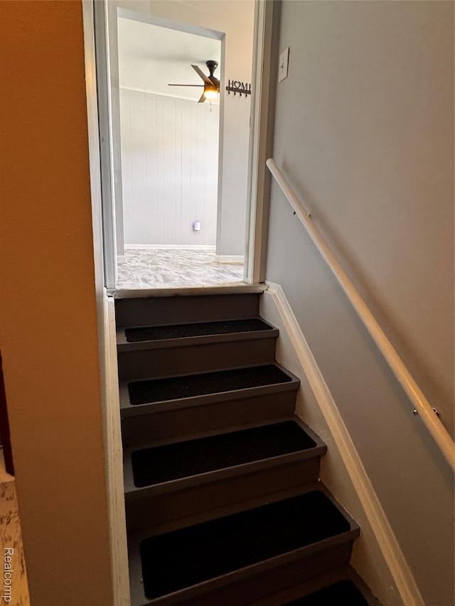 37263 Great Oaks Ct, Clinton Township, MI 48036 - staircase featuring ceiling fan