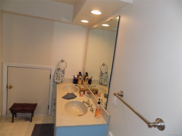 9207 Whitall Ln, Trenton, MI 48138 - bathroom with double vanity and recessed lighting