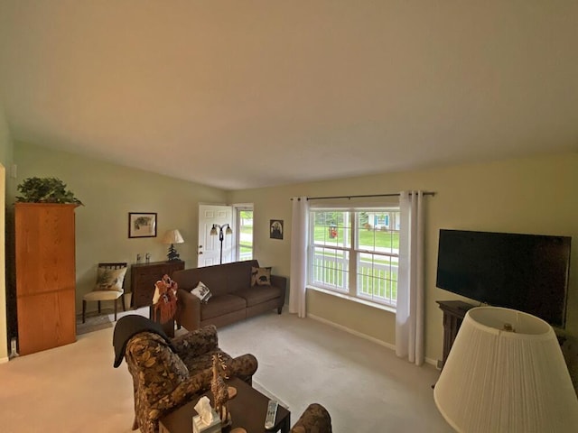 10439 Castaway Ct, Canadian Lakes, MI 49346 - living room featuring carpet floors and baseboards